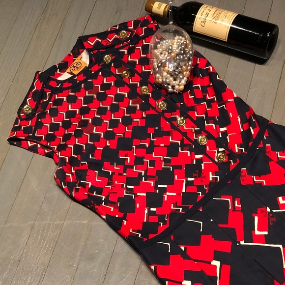 Tory Burch Dresses & Skirts - Tory Burch Truman Geometric Print Drop Waist Dress